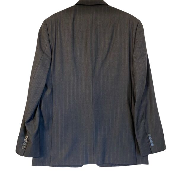 Tasso Elba Macy's Men's Suit 40R Pants 34 Heather Gray Purple Stripe Wool New - Picture 3 of 16
